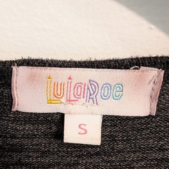 LuLaRoe Sarah Cardigan, size S, new without tags, mottle dark grey pattern - Picture 3 of 6